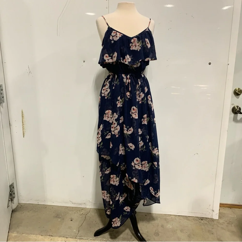 Abercrombie‎ & Fitch Maxi Dress Women’s Floral Navy Blue Dress Size M 2310